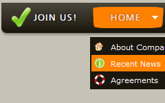 cool flash buttons photoshop DFlash Submenu Menu